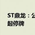 ST鼎龙：公司股票将被终止上市，7月17日起停牌