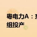 粤电力A：东莞宁洲厂址替代电源项目2号机组投产