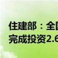 住建部：全国已实施城市更新项目超6.6万个 完成投资2.6万亿元