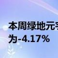 本周绿地元宇宙指数跑输沪深300，相对收益为-4.17%