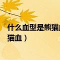什么血型是熊猫血要么极为聪明要么很笨拙（什么血型是熊猫血）