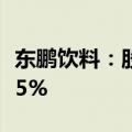 东鹏饮料：股东君正投资减持后持股比例低于5%