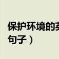 保护环境的英语句子高中版（保护环境的英语句子）