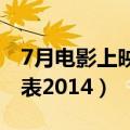 7月电影上映时间表2021（7月电影上映时间表2014）