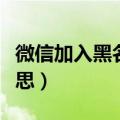 微信加入黑名单是什么意思（黑名单是什么意思）