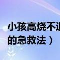 小孩高烧不退怎么办专家语音（小孩高烧不退的急救法）