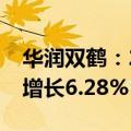 华润双鹤：2024上半年净利润10.47亿 同比增长6.28%