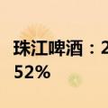 珠江啤酒：2024年上半年净利润同比增长36.52%
