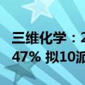 三维化学：2024年上半年净利润同比下降26.47% 拟10派1元
