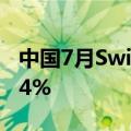 中国7月Swift人民币在全球支付中占比为4.74%