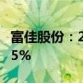 富佳股份：2024年上半年净利润同比减少0.35%