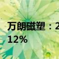 万朗磁塑：2024年上半年净利润同比增长11.12%