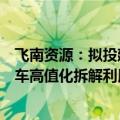 飞南资源：拟投建废弃电器电子产品拆解利用项目和报废汽车高值化拆解利用项目