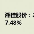 湘佳股份：2024年上半年净利润同比增长117.48%