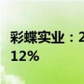 彩蝶实业：2024年上半年净利润同比增长12.12%