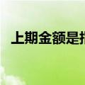 上期金额是指什么（上期金额是什么意思）
