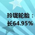 玲珑轮胎：上半年净利润9.25亿元，同比增长64.95%