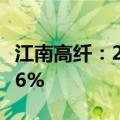 江南高纤：2024年上半年净利润同比下降8.66%