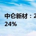 中仑新材：2024年上半年净利润同比下降14.24%