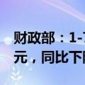 财政部：1-7月国有企业利润总额25701.5亿元，同比下降2%