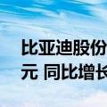 比亚迪股份：2024年上半年净利润136.3亿元 同比增长24%