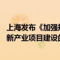 上海发布《加强规划资源政策创新集成 加快推进重大科技创新产业项目建设的若干意见》