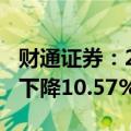 财通证券：2024年上半年净利润9.27亿 同比下降10.57%