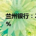 兰州银行：2024上半年净利润同比下降1.71%