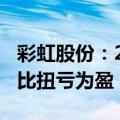 彩虹股份：2024年上半年净利润9.16亿元 同比扭亏为盈