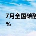 7月全国碳酸锂产量约5.3万吨，环比下降7.5%