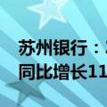 苏州银行：2024年上半年净利润30.44亿元 同比增长11.20%
