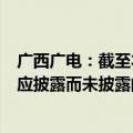 广西广电：截至本公告披露日，不存在筹划涉及上市公司的应披露而未披露的重大事项