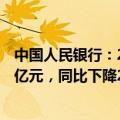 中国人民银行：2024年二季度末个人住房贷款余额37.79万亿元，同比下降2.1%