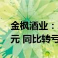 金枫酒业：2024年上半年净亏损1559.99万元 同比转亏