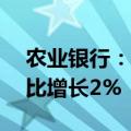 农业银行：2024上半年净利润1365亿元 同比增长2%