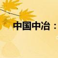 中国中冶：2024上半年净利润降42.5%