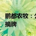 鹏都农牧：公司股票终止上市并于8月30日被摘牌