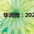 华润微：2024年半年度净利润下降63.96%