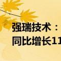 强瑞技术：2024上半年营业收入4.81亿元，同比增长119.15%