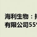 海利生物：拟支付现金购买陕西瑞盛生物科技有限公司55%股权