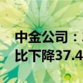 中金公司：2024上半年净利润22.28亿元 同比下降37.43% 拟10派0.9元