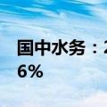 国中水务：2024上半年净利润同比下降89.26%