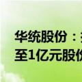 华统股份：控股股东华统集团拟增持5000万至1亿元股份