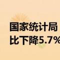 国家统计局：8月下旬生猪（外三元）价格环比下降5.7%