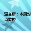 深交所：本周对对近期股价涨跌异常的“*ST景峰”进行重点监控
