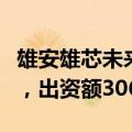 雄安雄芯未来投资合伙企业（有限合伙）成立，出资额3060万元