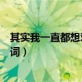 其实我一直都想对你说歌词含义（其实我一直都想对你说歌词）