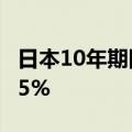 日本10年期国债收益率上升1.5个基点至0.865%