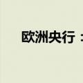 欧洲央行：近期通胀数据大致符合预期