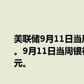 美联储9月11日当周贴现窗贷款余额15.7亿美元，之前一周15.2亿美元。9月11日当周银行定期融资贷款余额977亿美元，之前一周983亿美元。